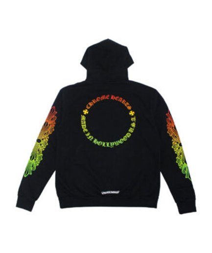 Chrome Hearts Floral Sleeve Gradient Made In Hollywood Hoodie – Black