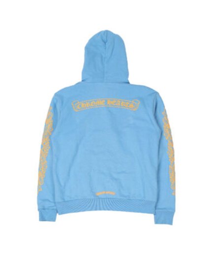 Chrome Hearts Floral Sleeve Hoodie – Blue