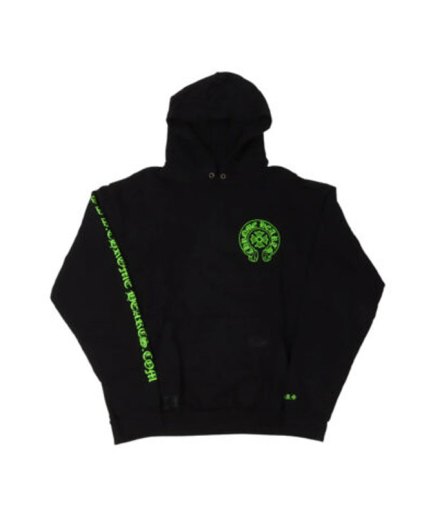 Chrome Hearts Green Cross Horseshoe Hoodie – Black