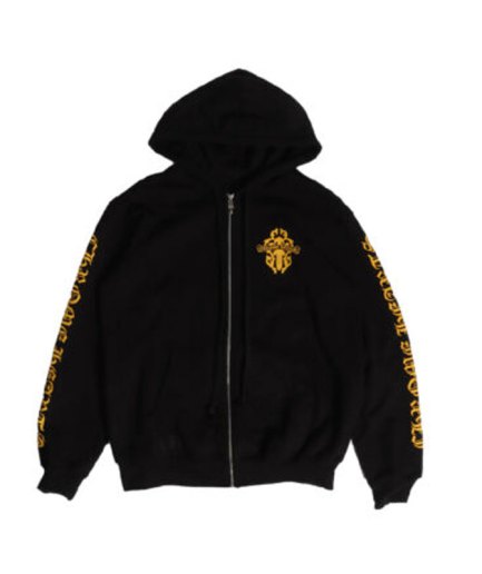 Chrome Hearts Dagger Logo Zip-Up Hoodie – Black