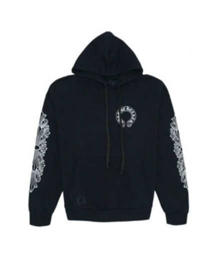 Chrome Hearts Horse Shoe Floral Hoodie – Black