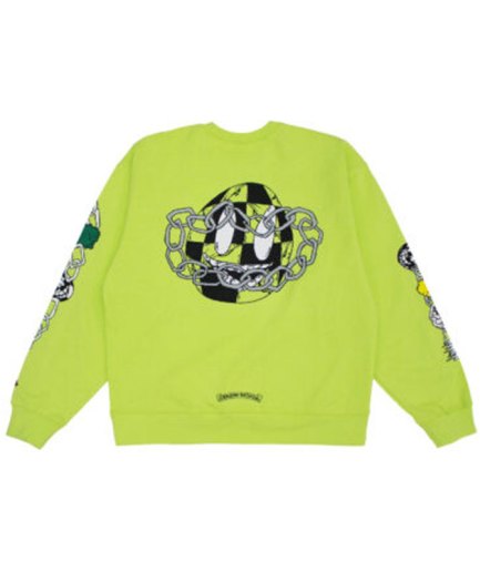 Chrome Hearts Matty Boy Link Crewneck Sweatshirt – Lime Green