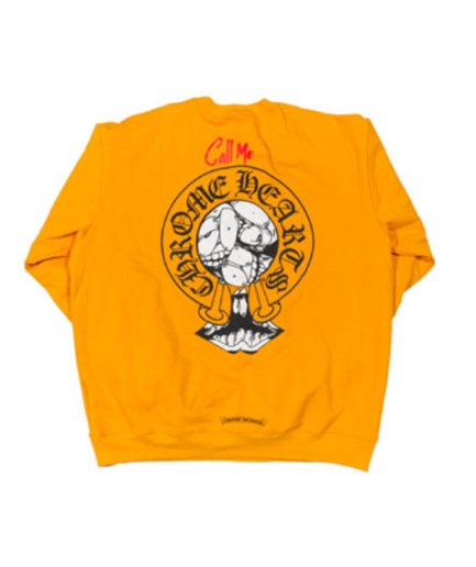 Chrome Hearts Matty Boy Call Me Crewneck Sweatshirt – Yellow