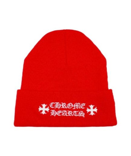 Chrome Hearts Logo Beanie – Red