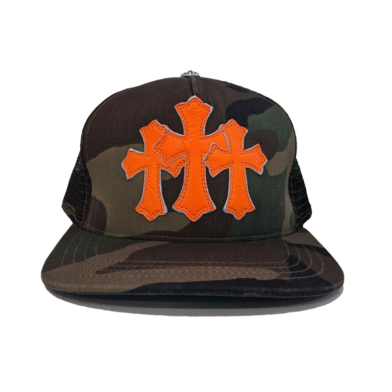 Chrome Hearts Cemetery Trucker Hat – Camo/Orange |Official Store