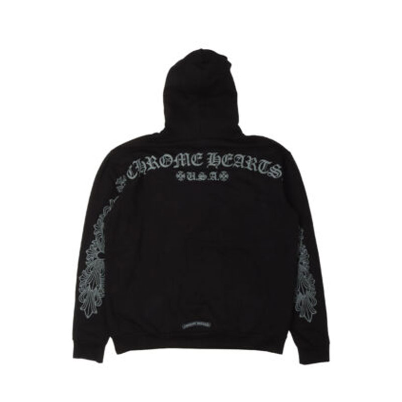 Chrome heart zip up hoodie hot sale